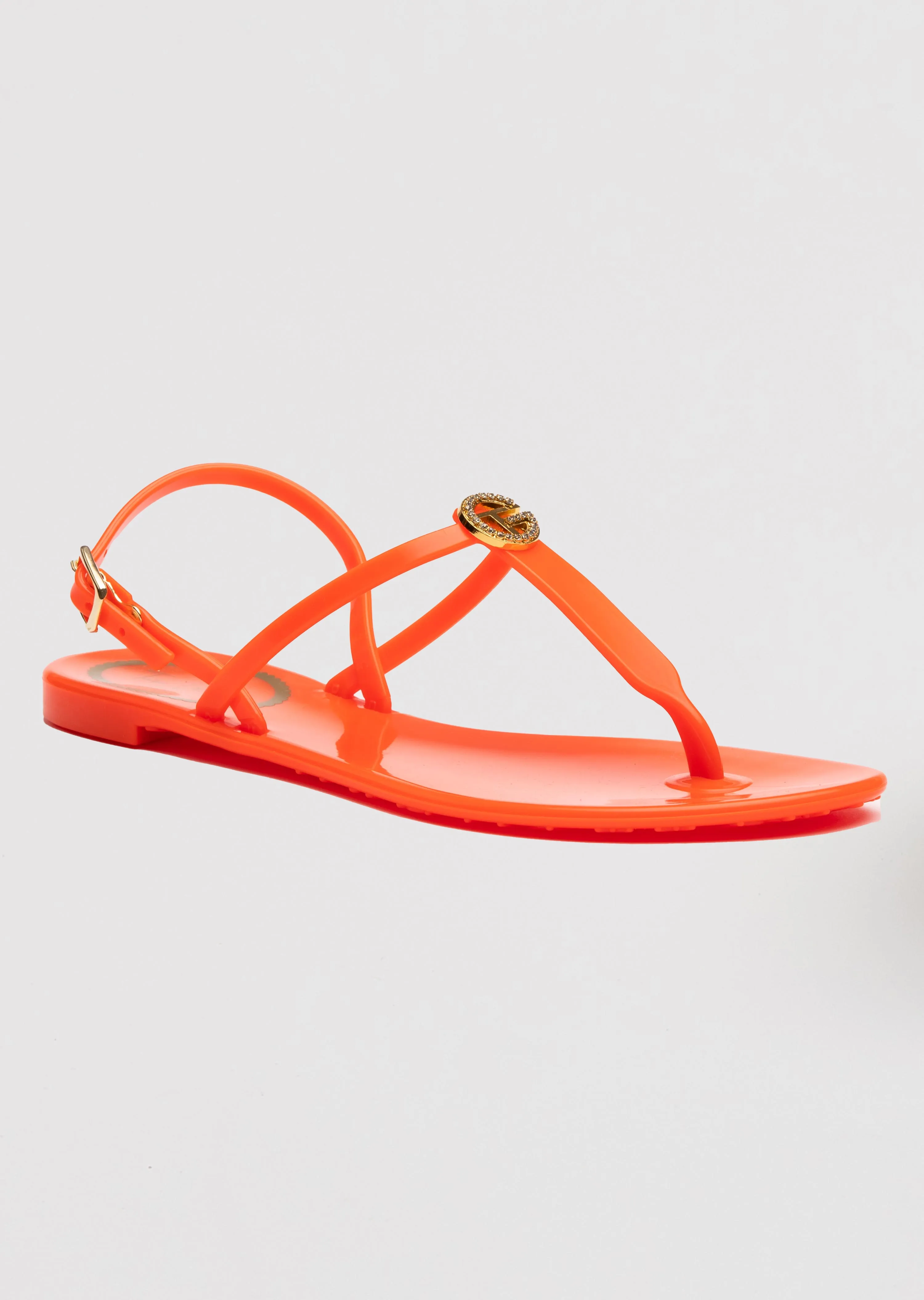 Lucia Jelly Sandals with Back Strap and Crystal Logo