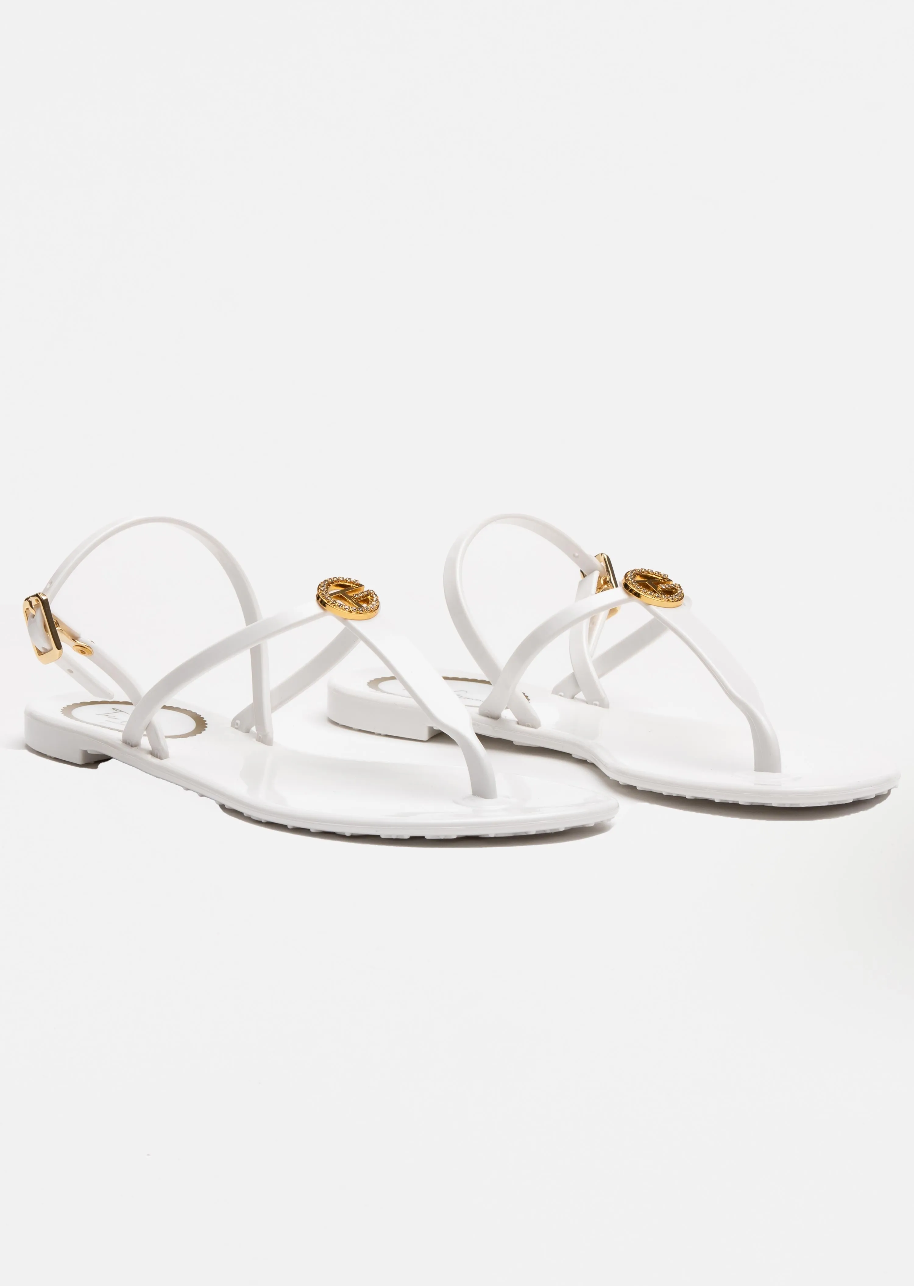 Lucia Jelly Sandals with Back Strap and Crystal Logo