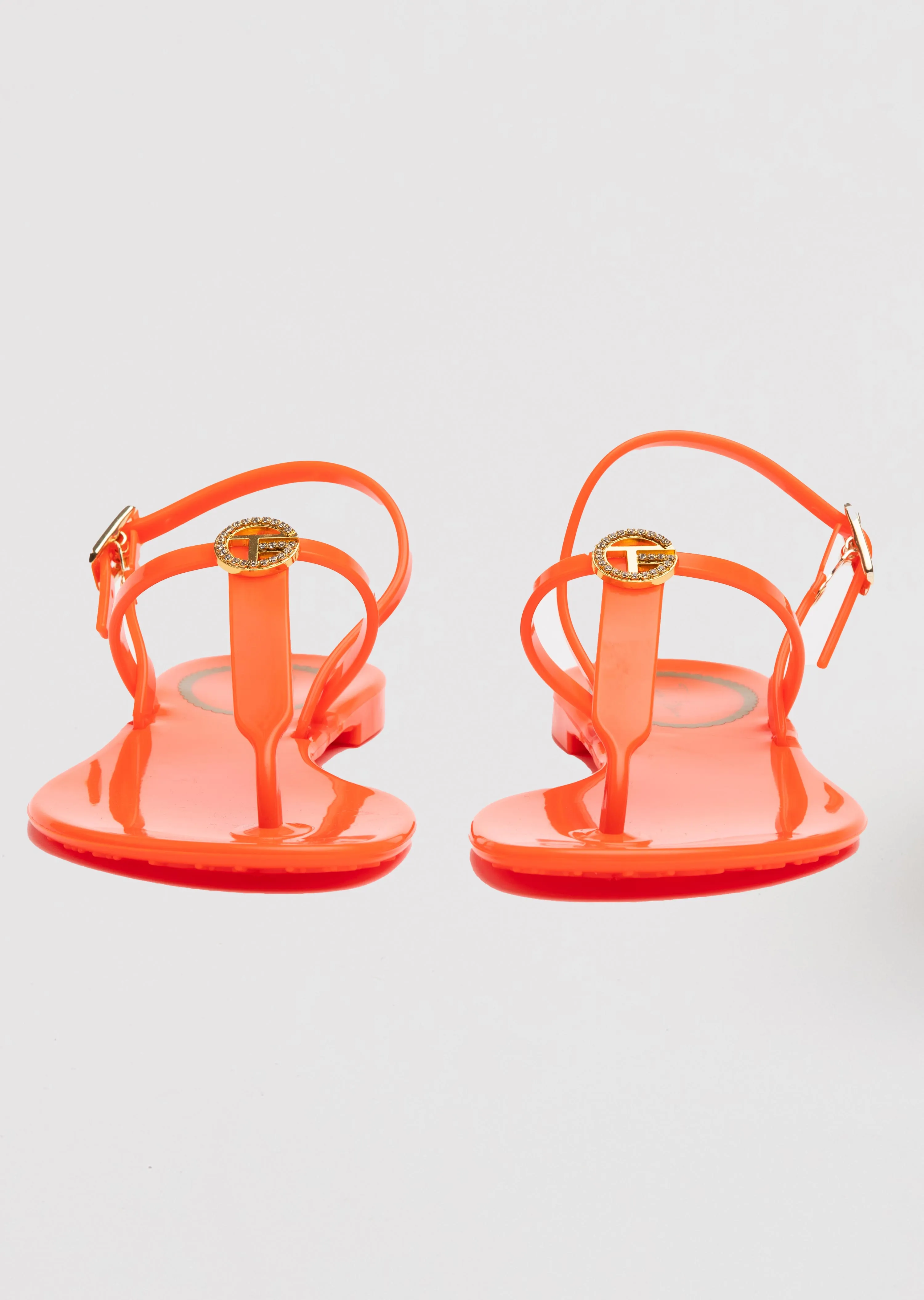 Lucia Jelly Sandals with Back Strap and Crystal Logo