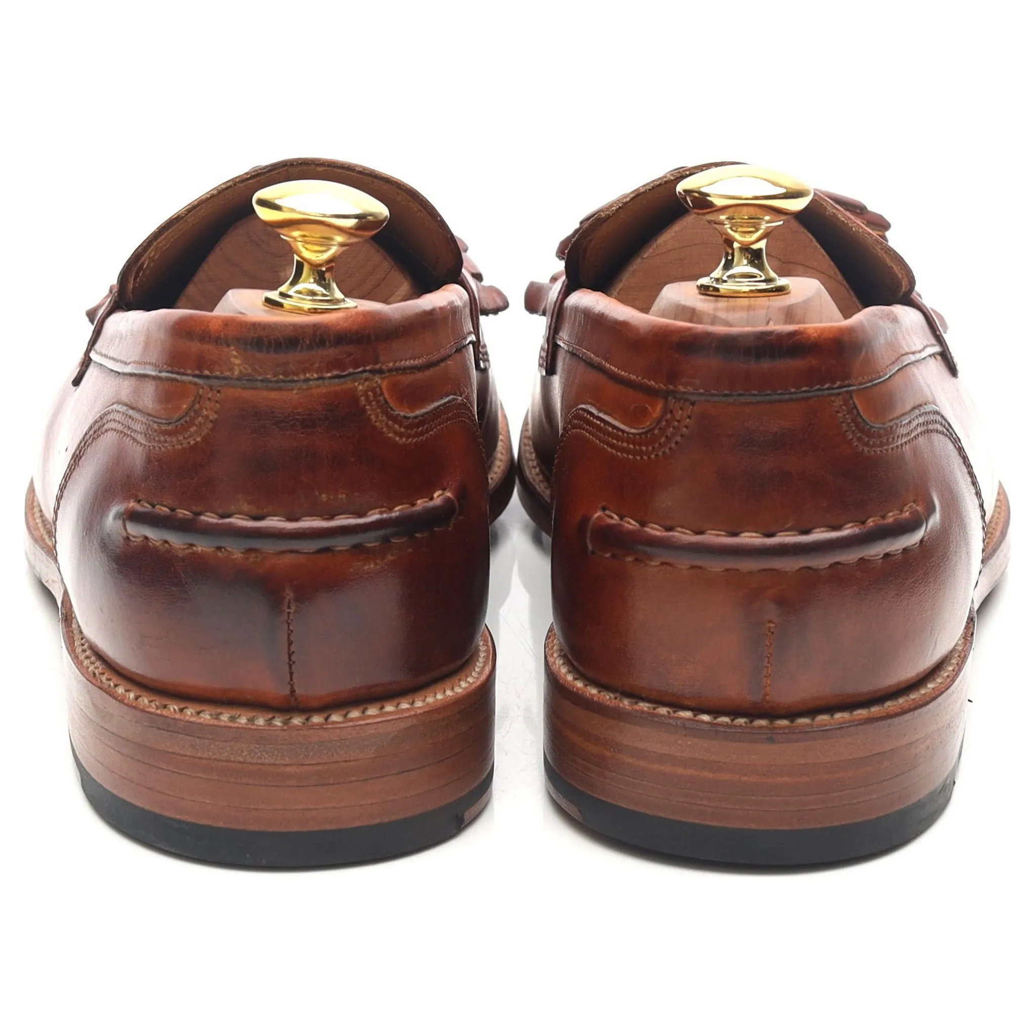 'Mackenzie' Tan Brown Leather Tassel Loafers UK 8.5 E