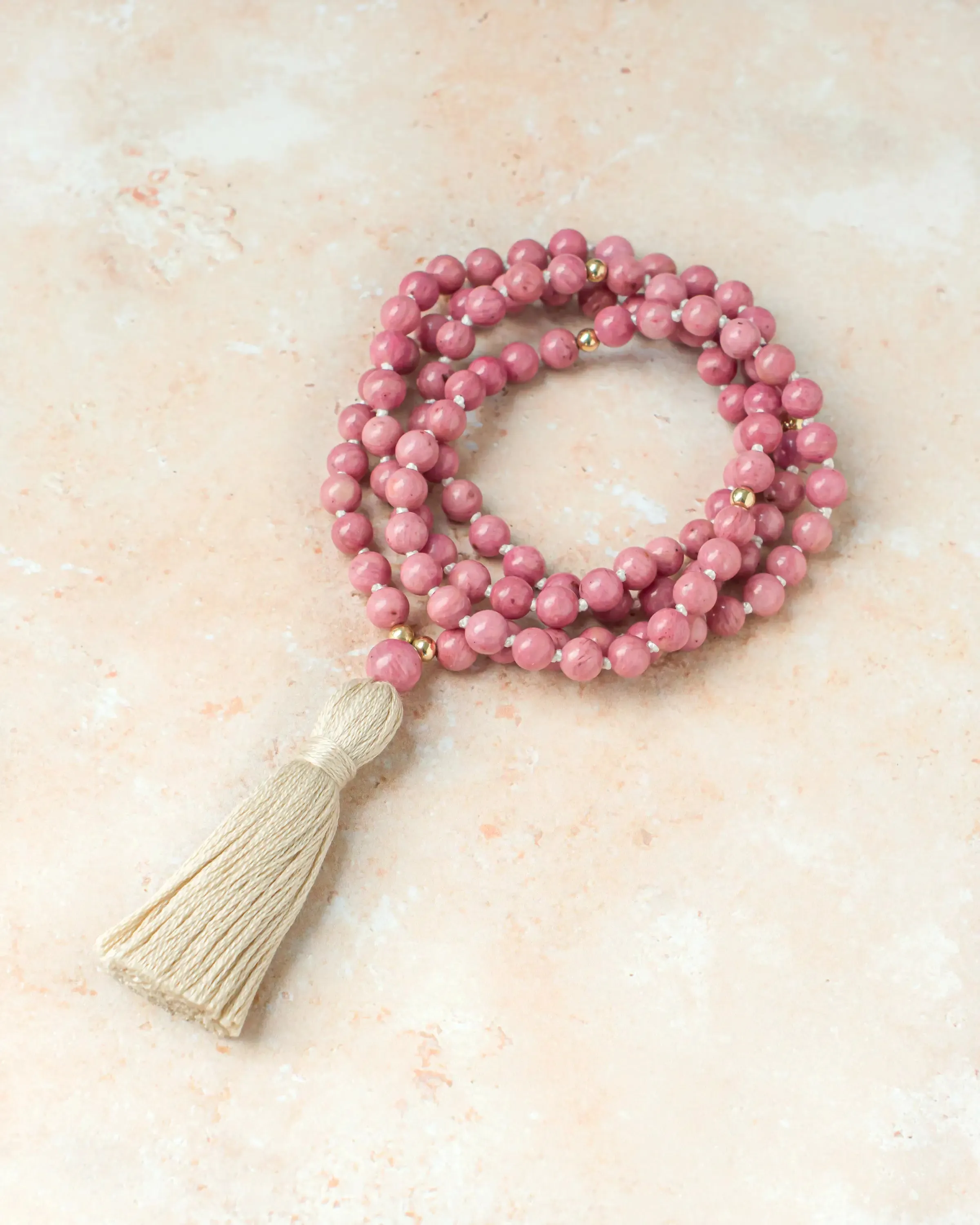 Mala Moonlight - Rhodonite Mala Beads Necklace