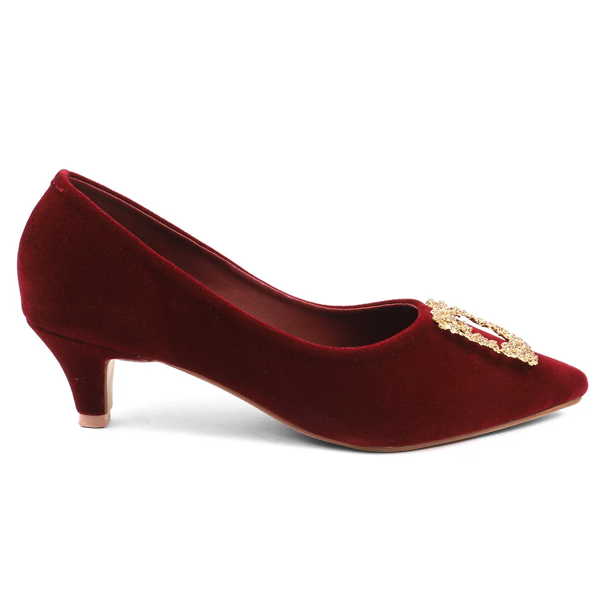 Maroon Fancy Court Shoes 087091