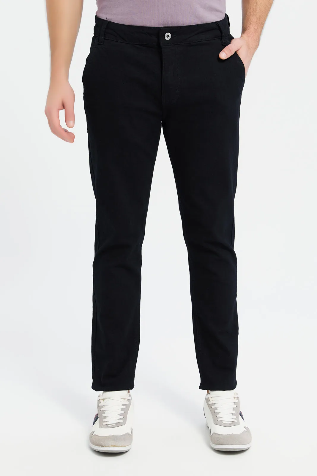 Men Black Pocket Denim Jeans