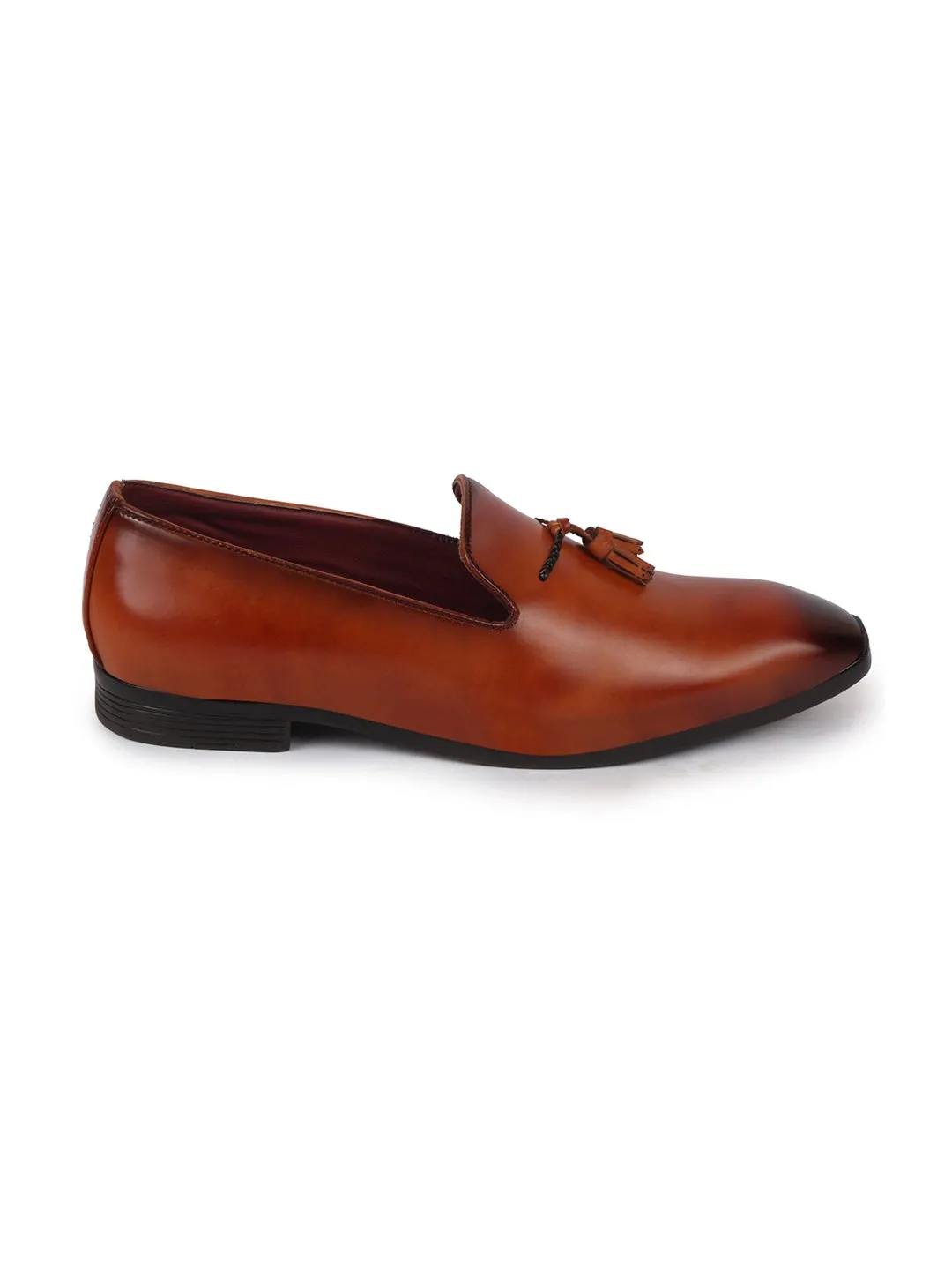 Men Party Tan Tassel Loafers