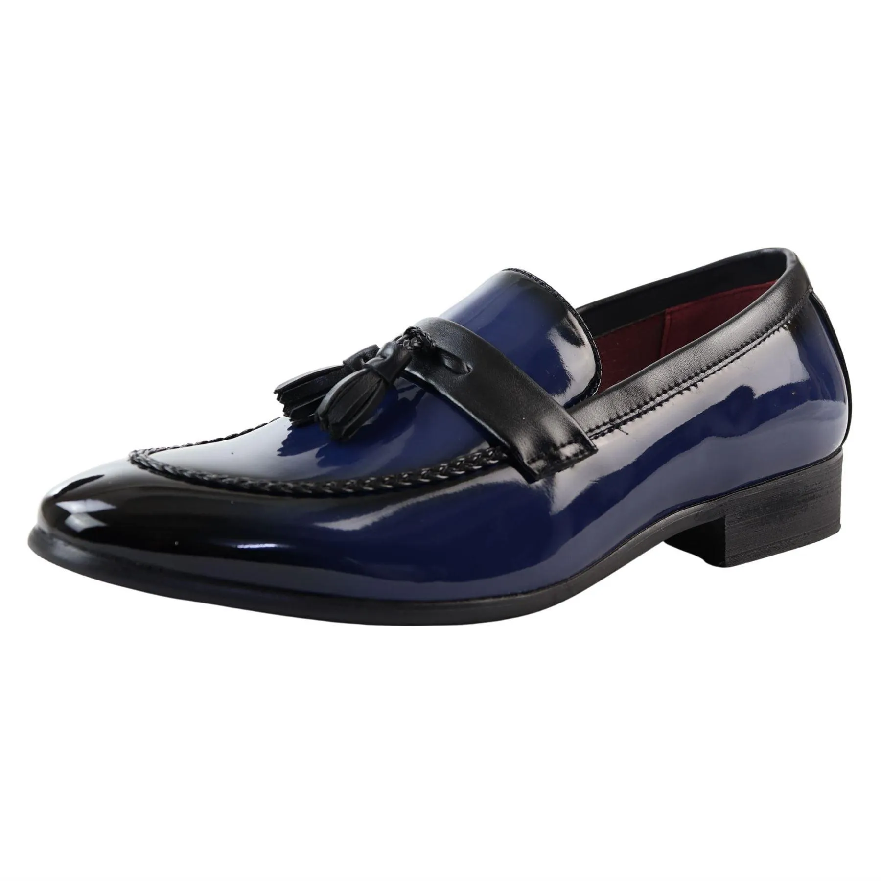 Men's Moccasin Loafers Patent Leather Lined Slip On Tassel Formal Dress Shoes