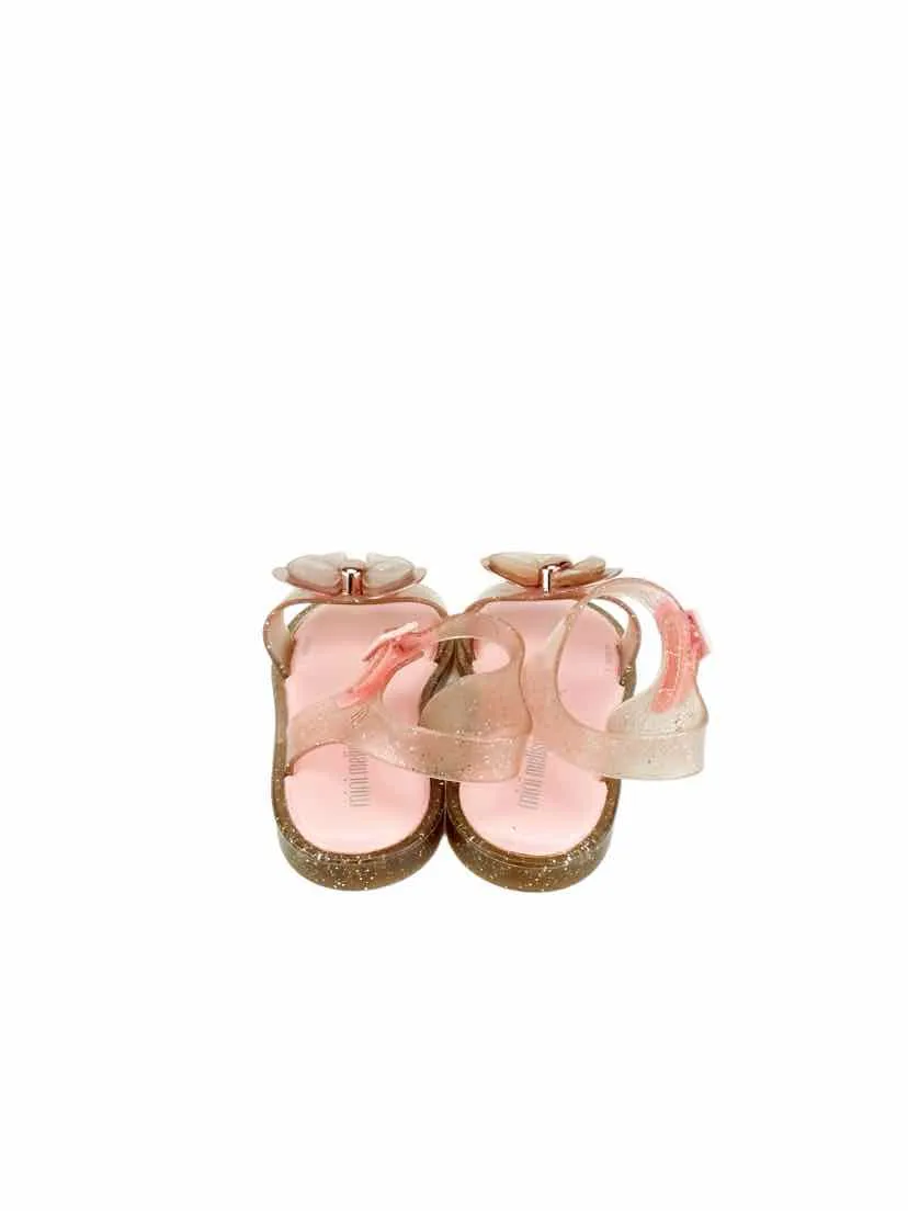 Mini Melissa Girls' Butterfly Barbie Jelly Sandals Pink Size 10 (approx age 5)