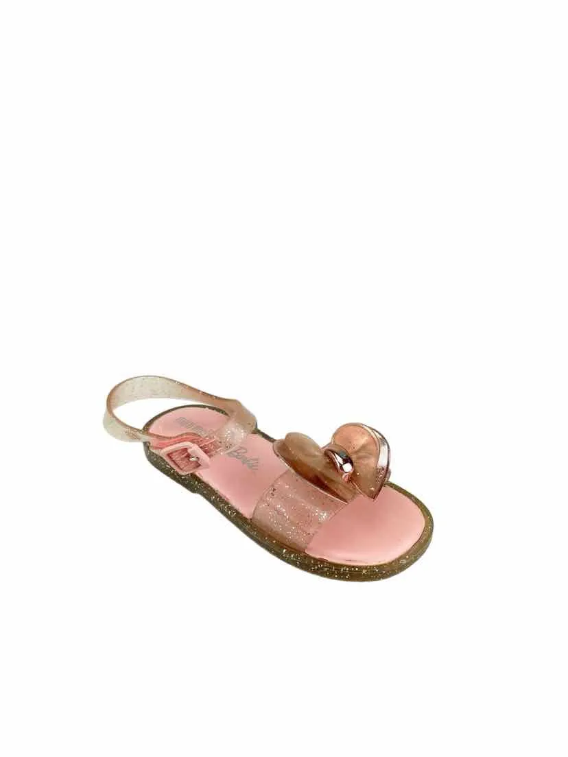 Mini Melissa Girls' Butterfly Barbie Jelly Sandals Pink Size 10 (approx age 5)