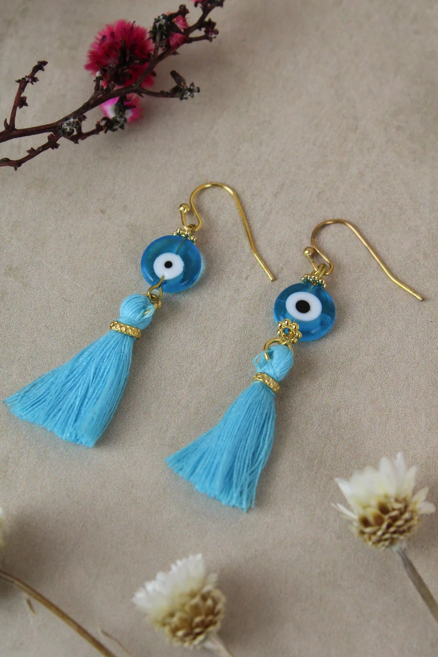 Mykonos Eye Tassel Earring