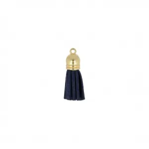 Navy Suede Tassel w/ Cap, 37mm