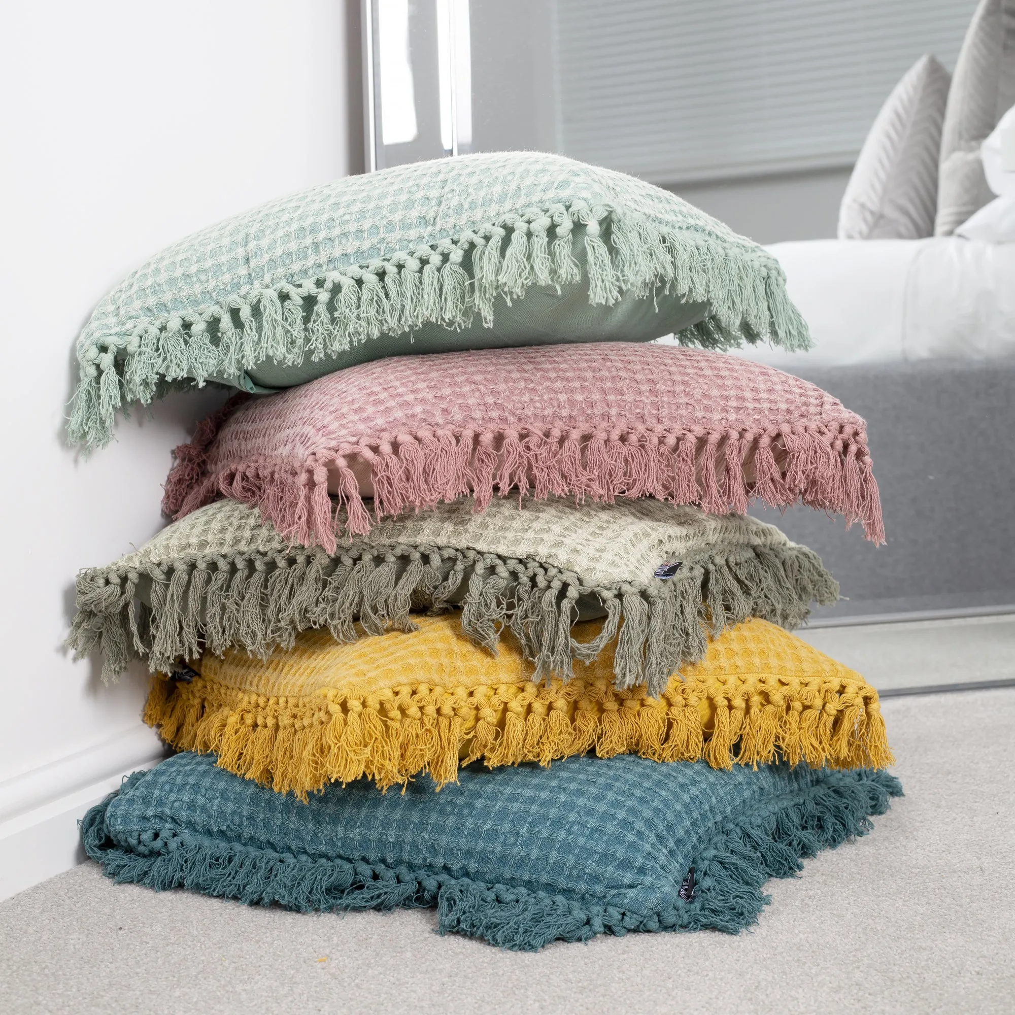 Neo Mint Tassel Decorative Throw Scatter Cushion - 45 x 45cm