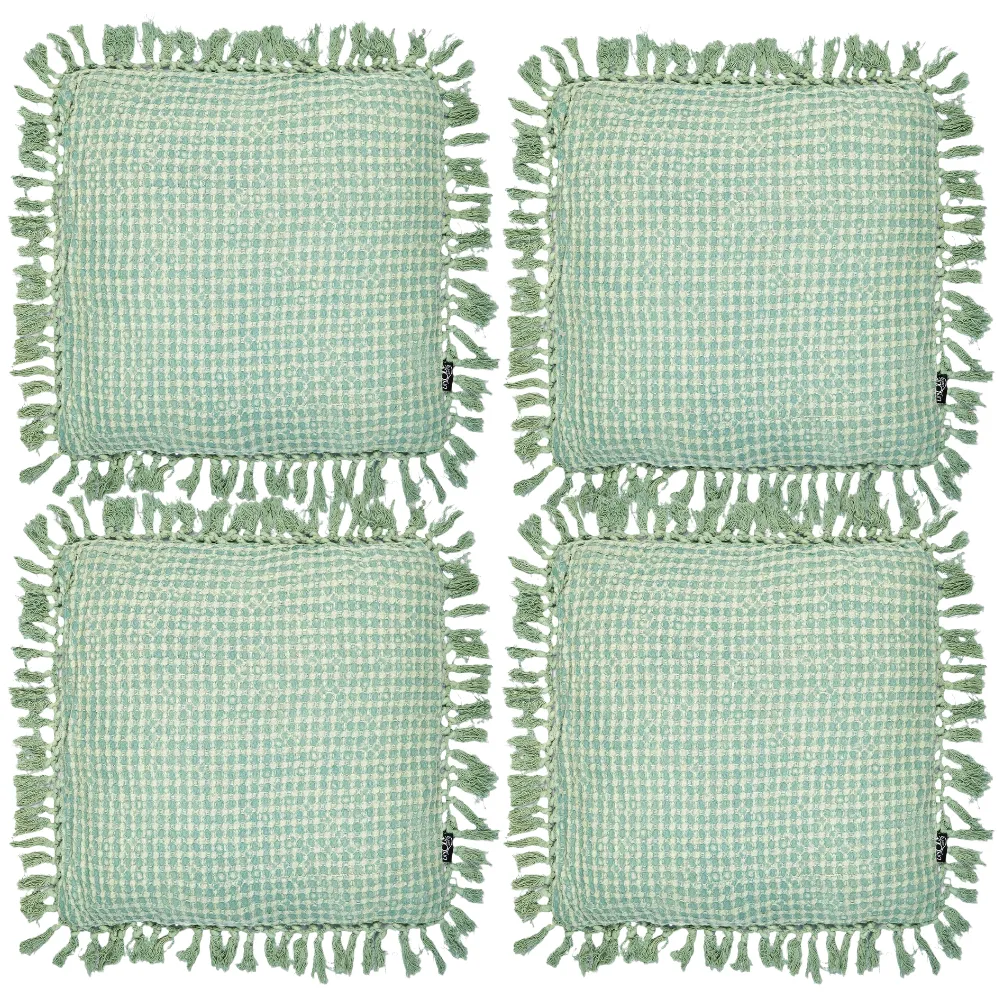 Neo Mint Tassel Decorative Throw Scatter Cushion - 45 x 45cm