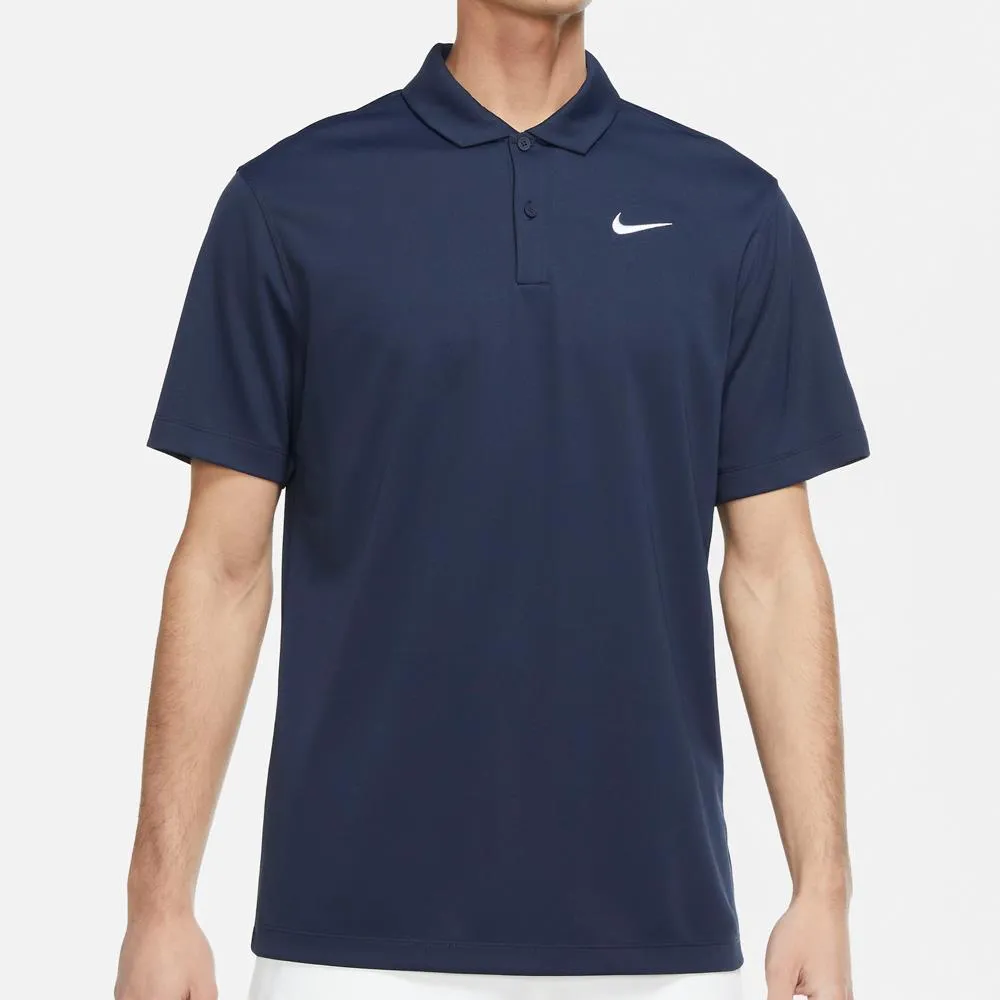 Nike Men's DriFit Solid Polo - Obsidian/White