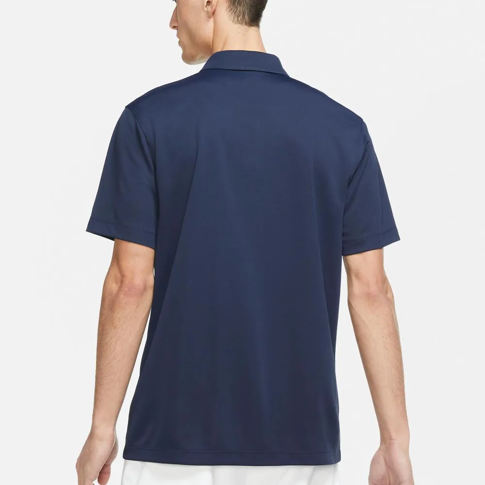 Nike Men's DriFit Solid Polo - Obsidian/White