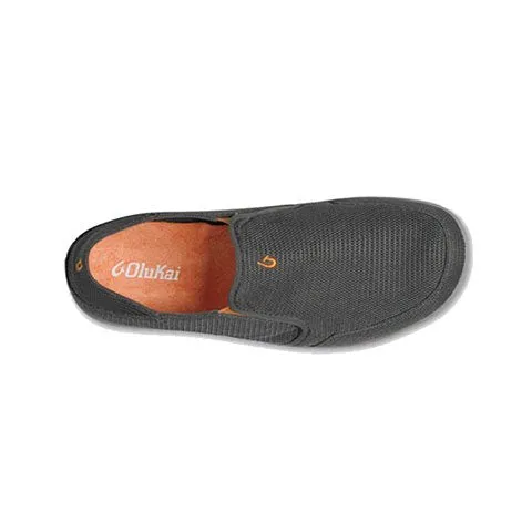 OluKai Nohea Mesh Slip On (Men) - Dark Shadow/Dark Shadow