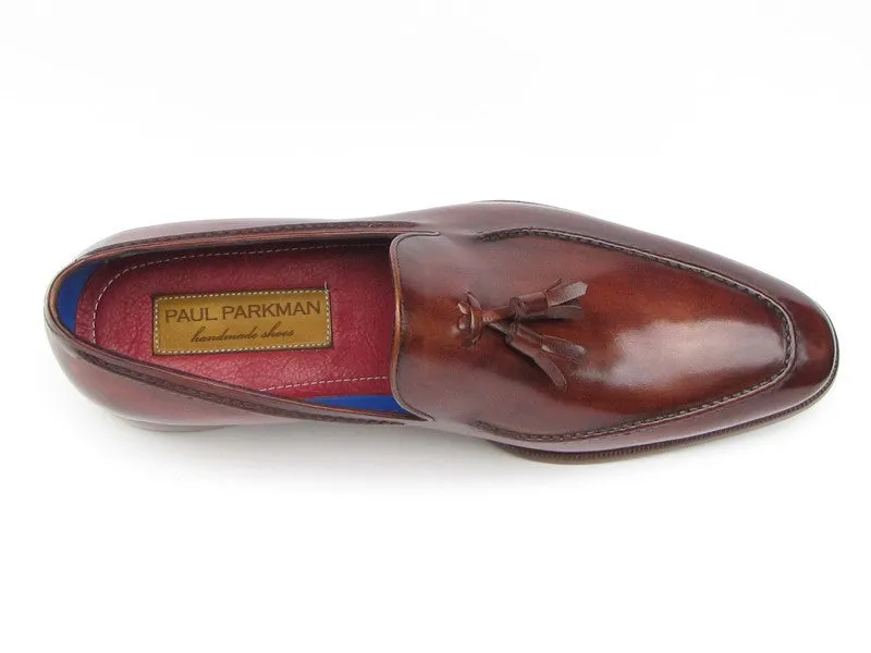 Paul Parkman Brown Leather Upper And Leather Sole Tassel Loafer