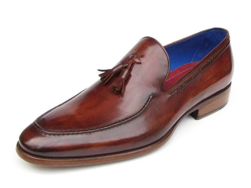 Paul Parkman Brown Leather Upper And Leather Sole Tassel Loafer