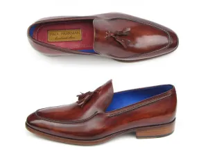 Paul Parkman Brown Leather Upper And Leather Sole Tassel Loafer