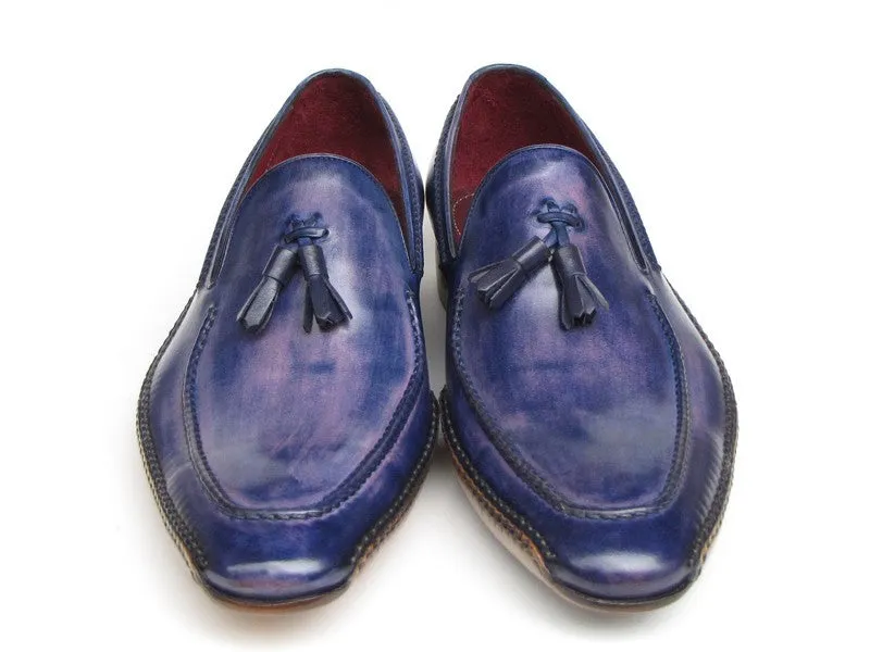 Paul Parkman Men's Blue Side Handsewn Tassel Loafer