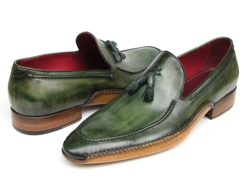 Paul Parkman Men's Green Side Handsewn Tassel Loafer