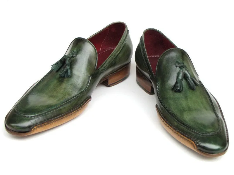 Paul Parkman Men's Green Side Handsewn Tassel Loafer