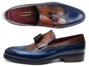 Paul Parkman Navy & Tobacco Kiltie Tassel Loafer