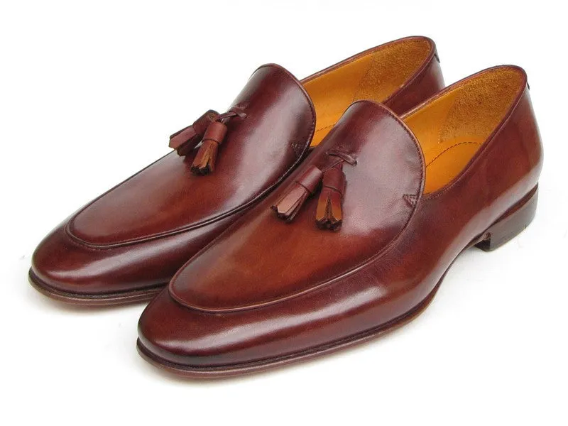 Paul Parkman Tassel Brown Hand Painted Leather Loafer