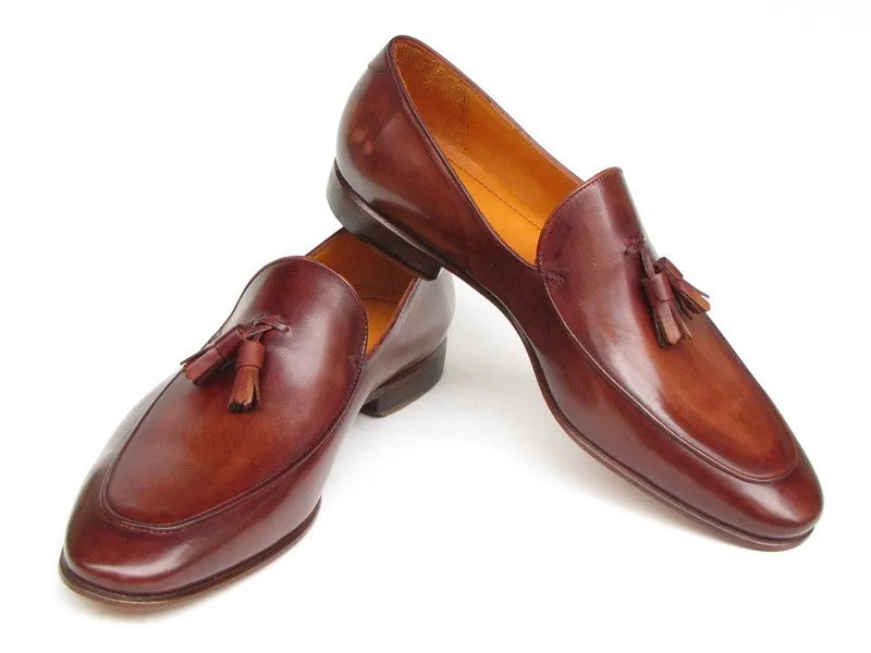 Paul Parkman Tassel Brown Hand Painted Leather Loafer