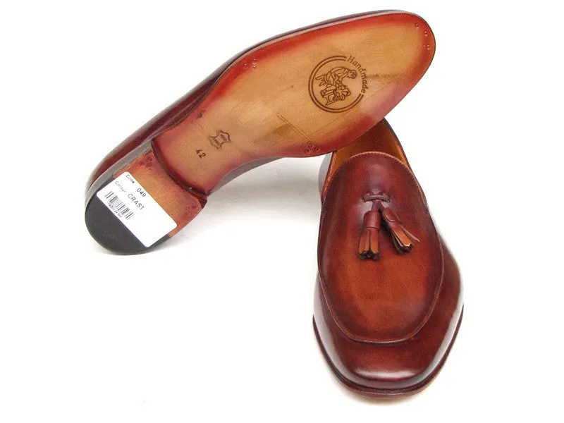 Paul Parkman Tassel Brown Hand Painted Leather Loafer