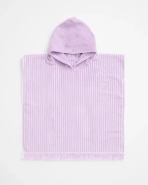 popular  Terry Stripe Hooded Kids Towel - Lilac