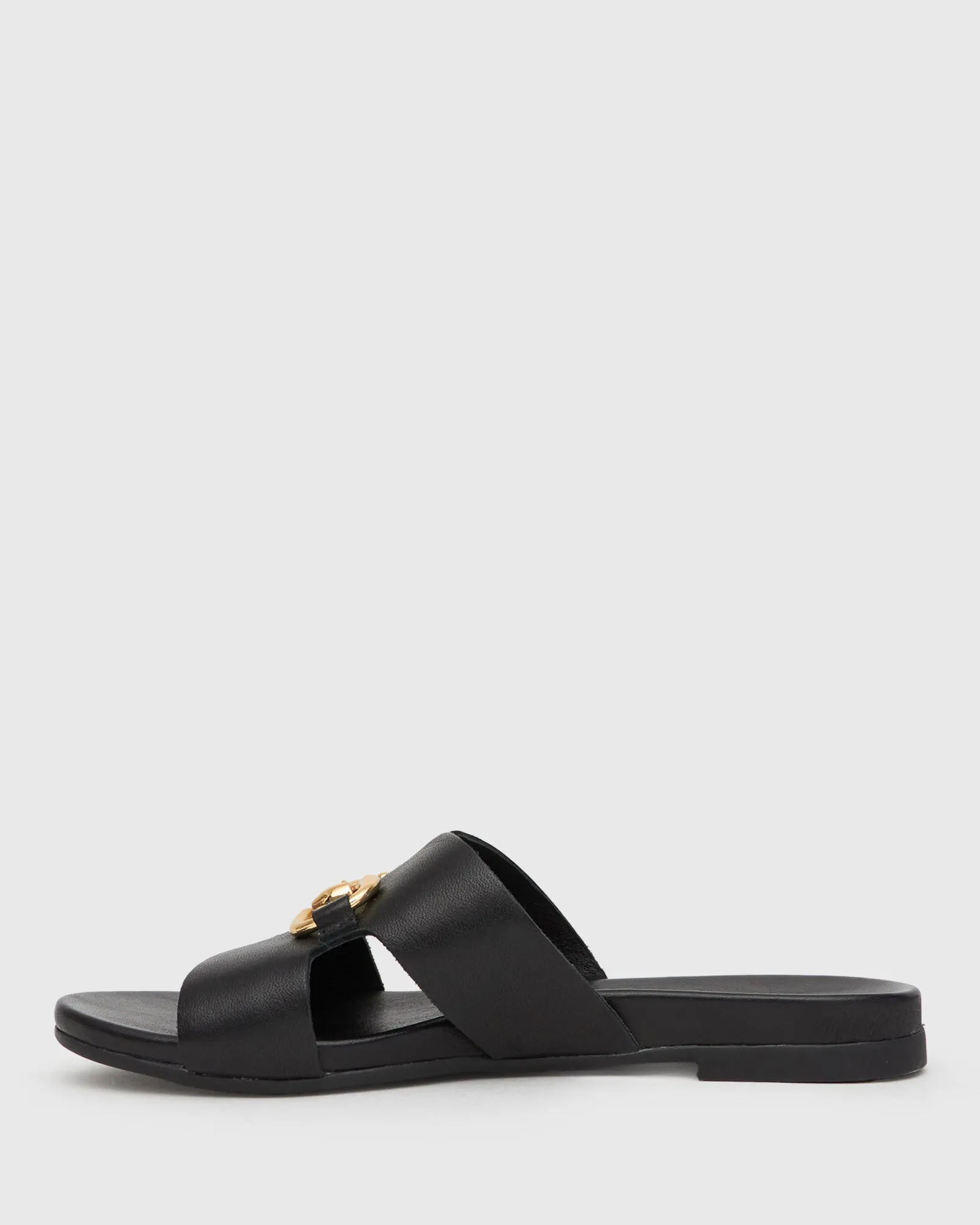 PRE-ORDER FOXY Buckle Leather Slide Sandals