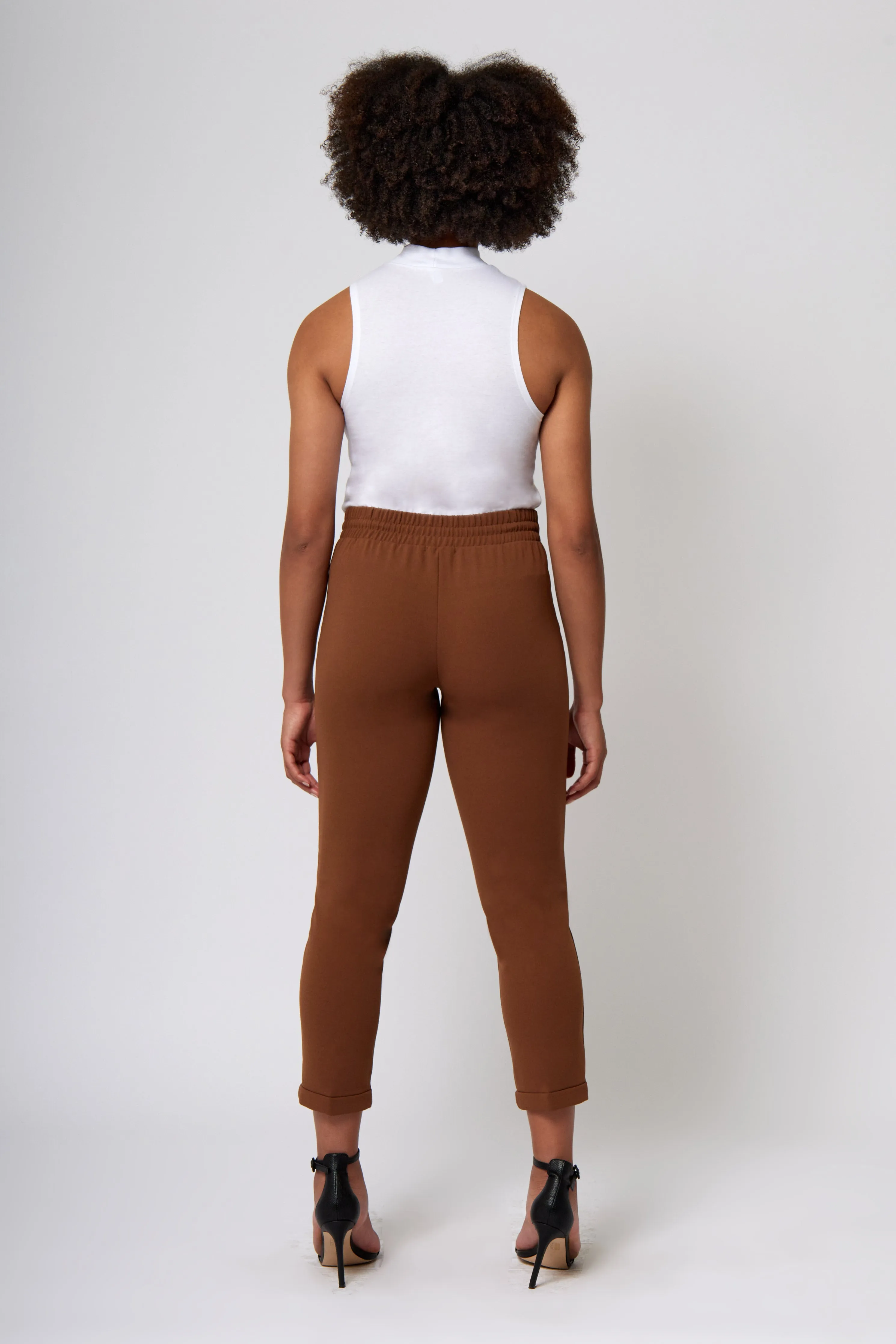 Pull On Drawstring Cropped Trouser