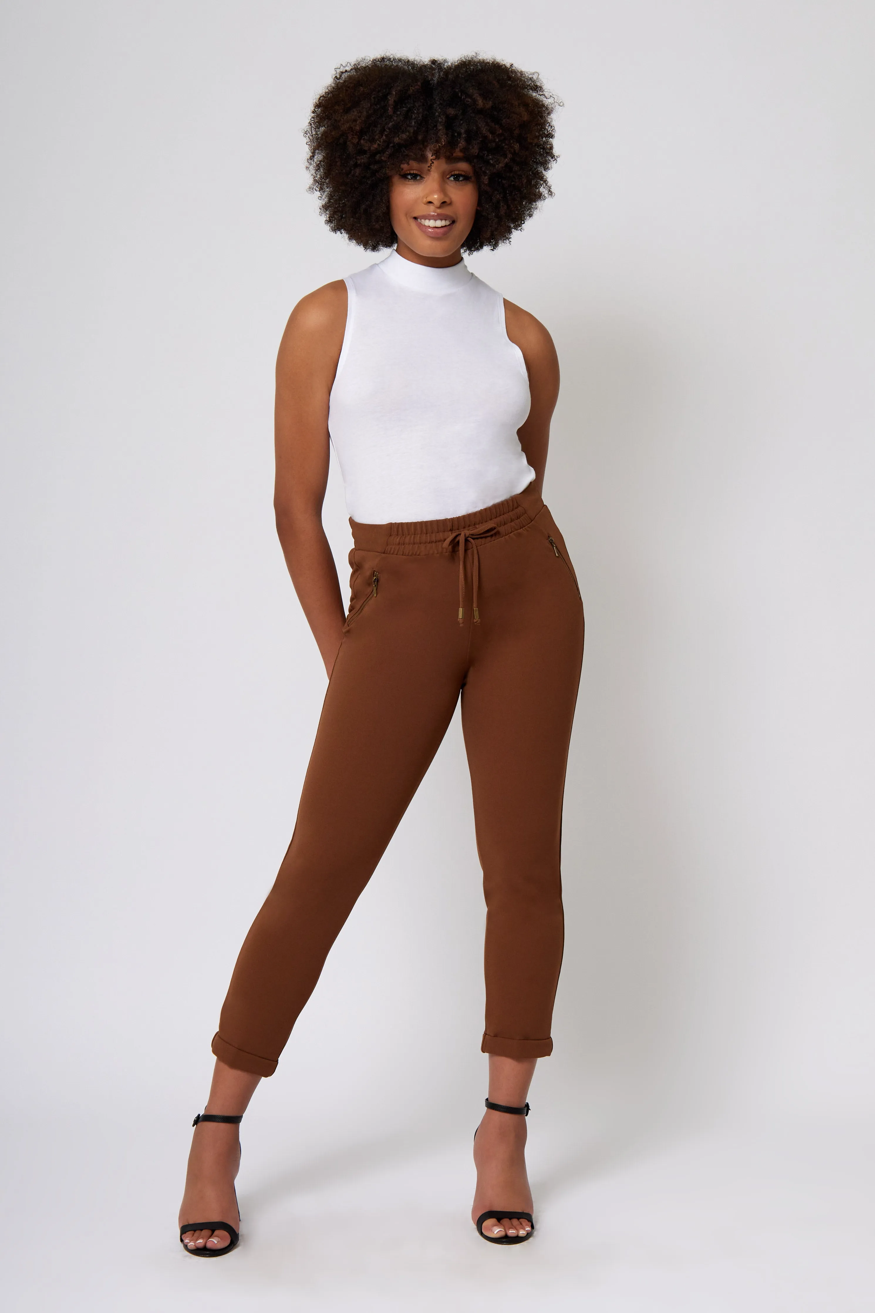 Pull On Drawstring Cropped Trouser