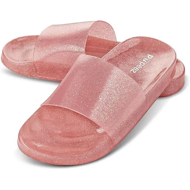 Pupeez Girls Summer Open Toe Jelly Slide Sandals