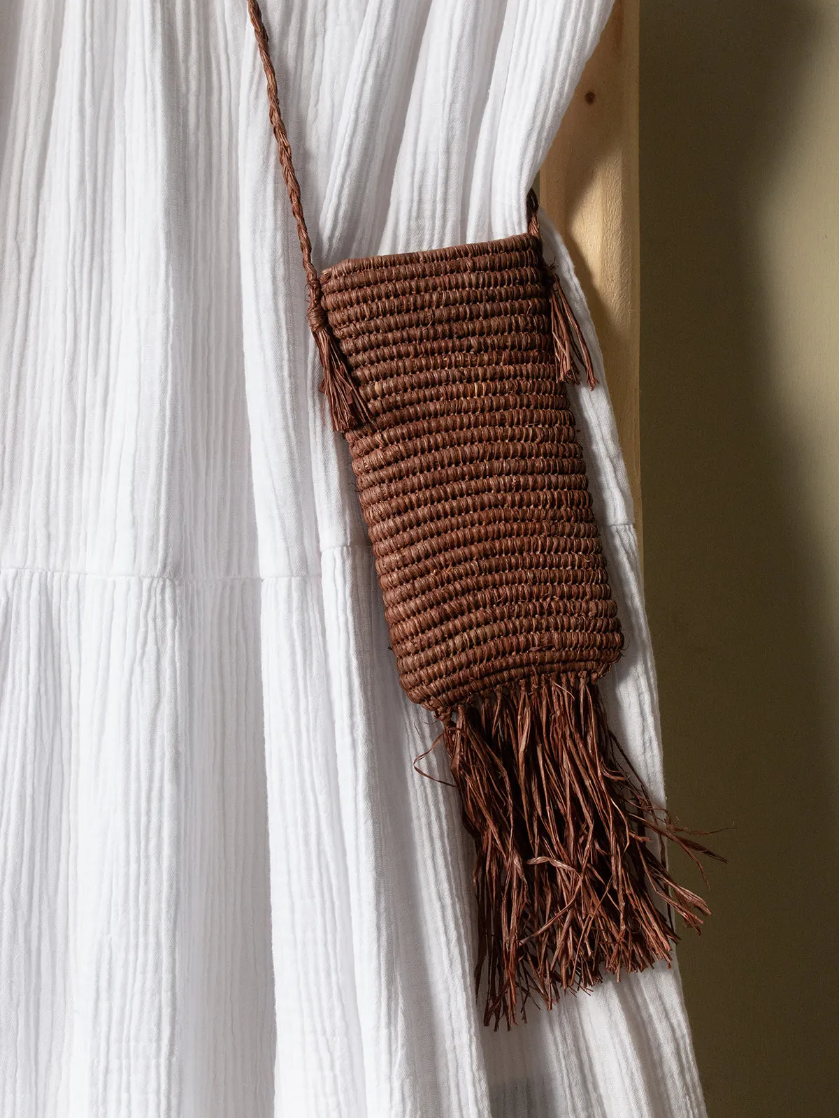 Raffia Tassel Bag, Small (Sample)