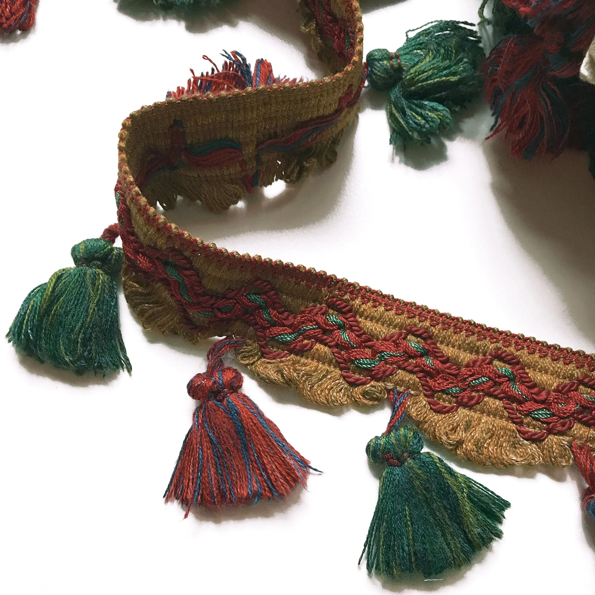 Red and Green High Quality Decorative Tassel Trim by the yard