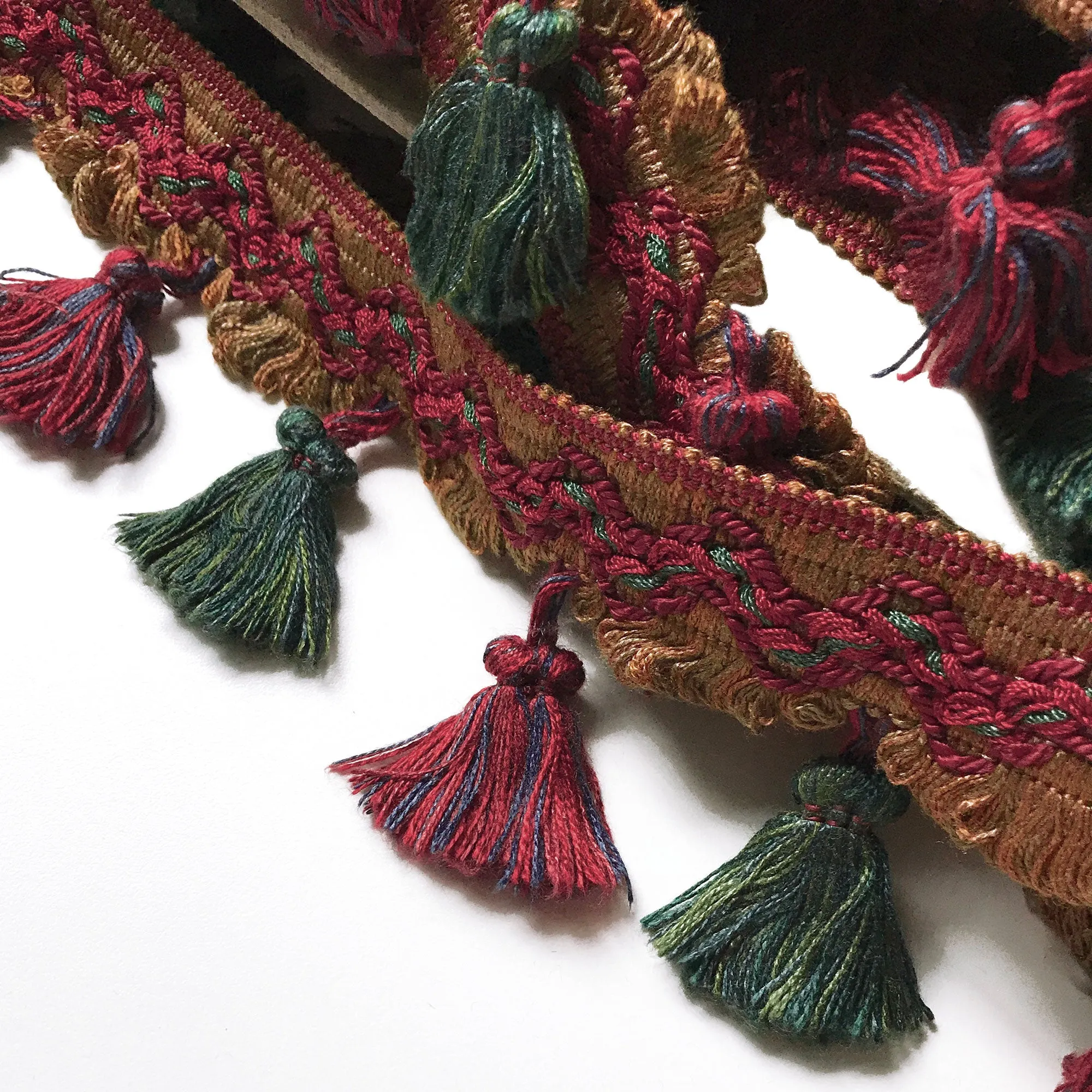 Red and Green High Quality Decorative Tassel Trim by the yard