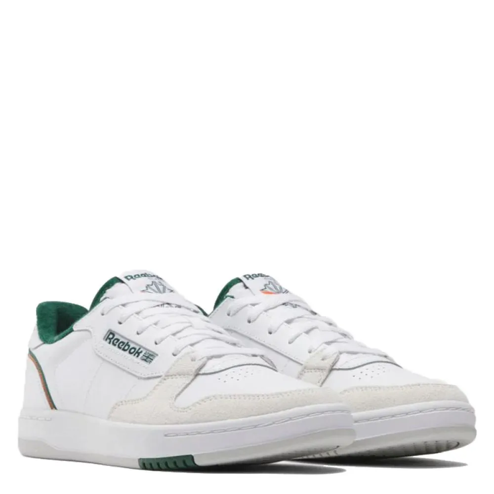 Reebok Men's Phase Court in White/White/Dark Green