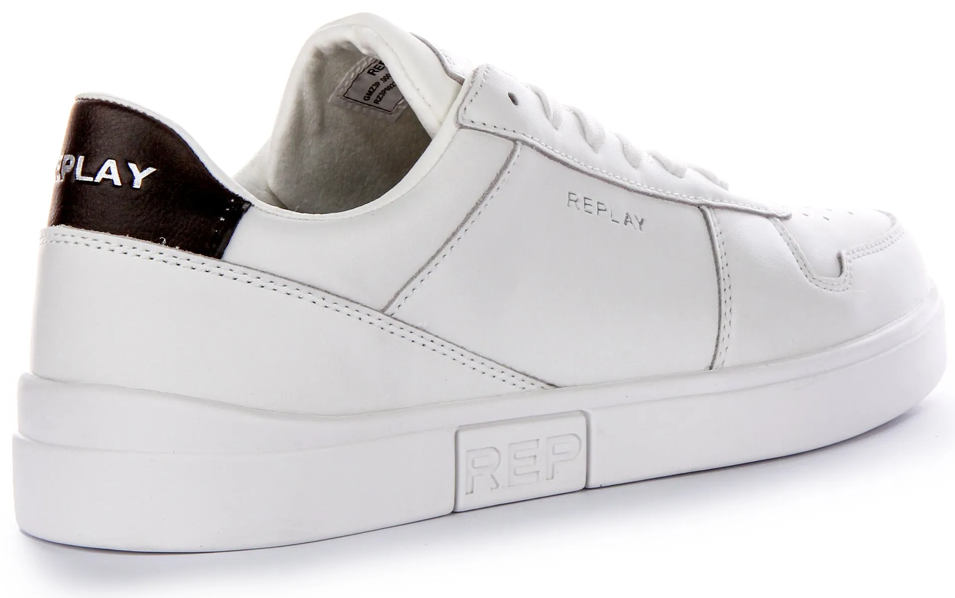 Replay Polys Court 3 Trainer In White Black For Men