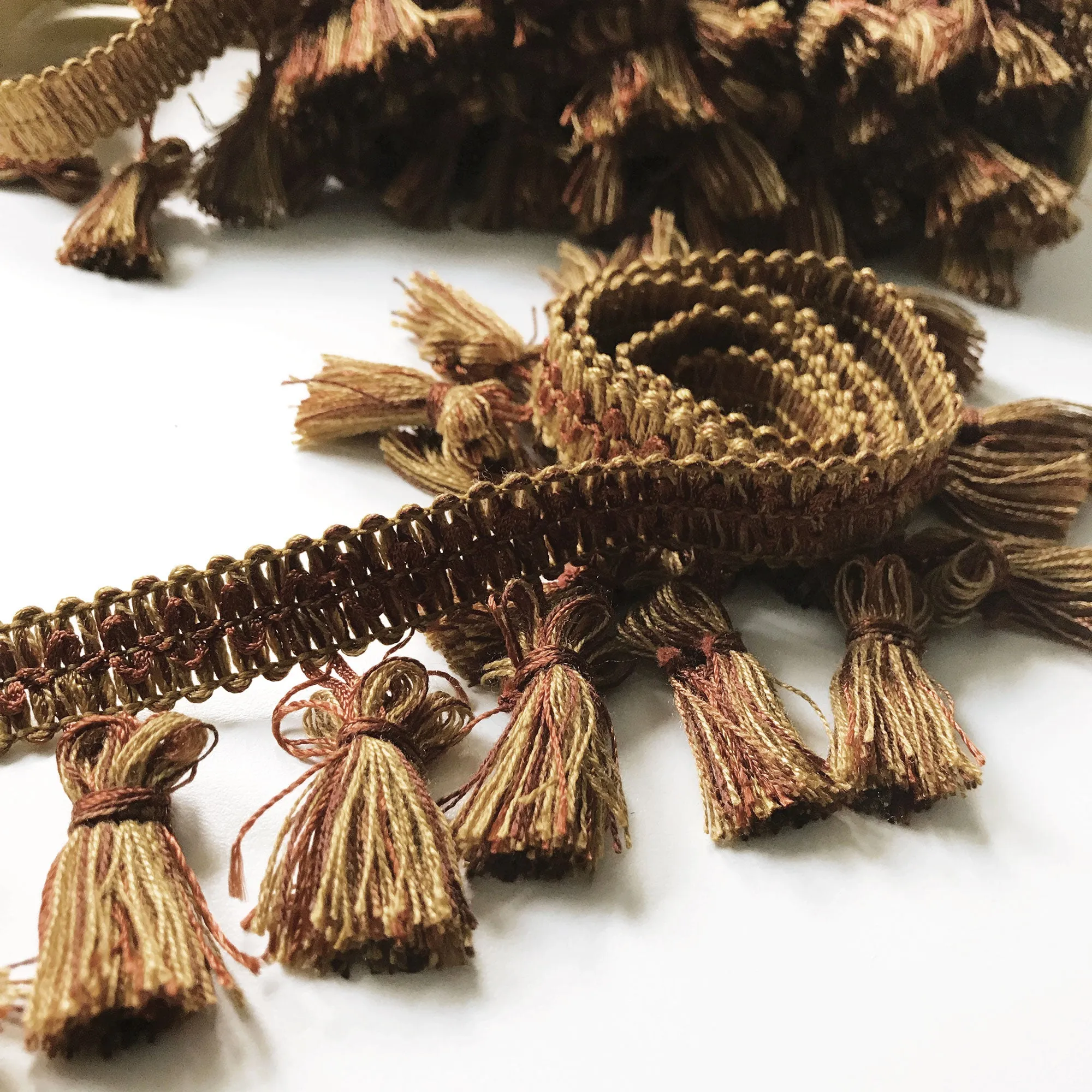 Rust and Gold High Quality Decorative Tassel Trim by the yard