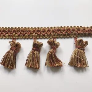 Rust and Gold High Quality Decorative Tassel Trim by the yard