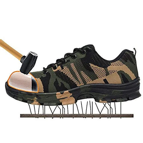 SAFETY SHOES CAMOUFLAGE STEEL IMPACT RESISTANT