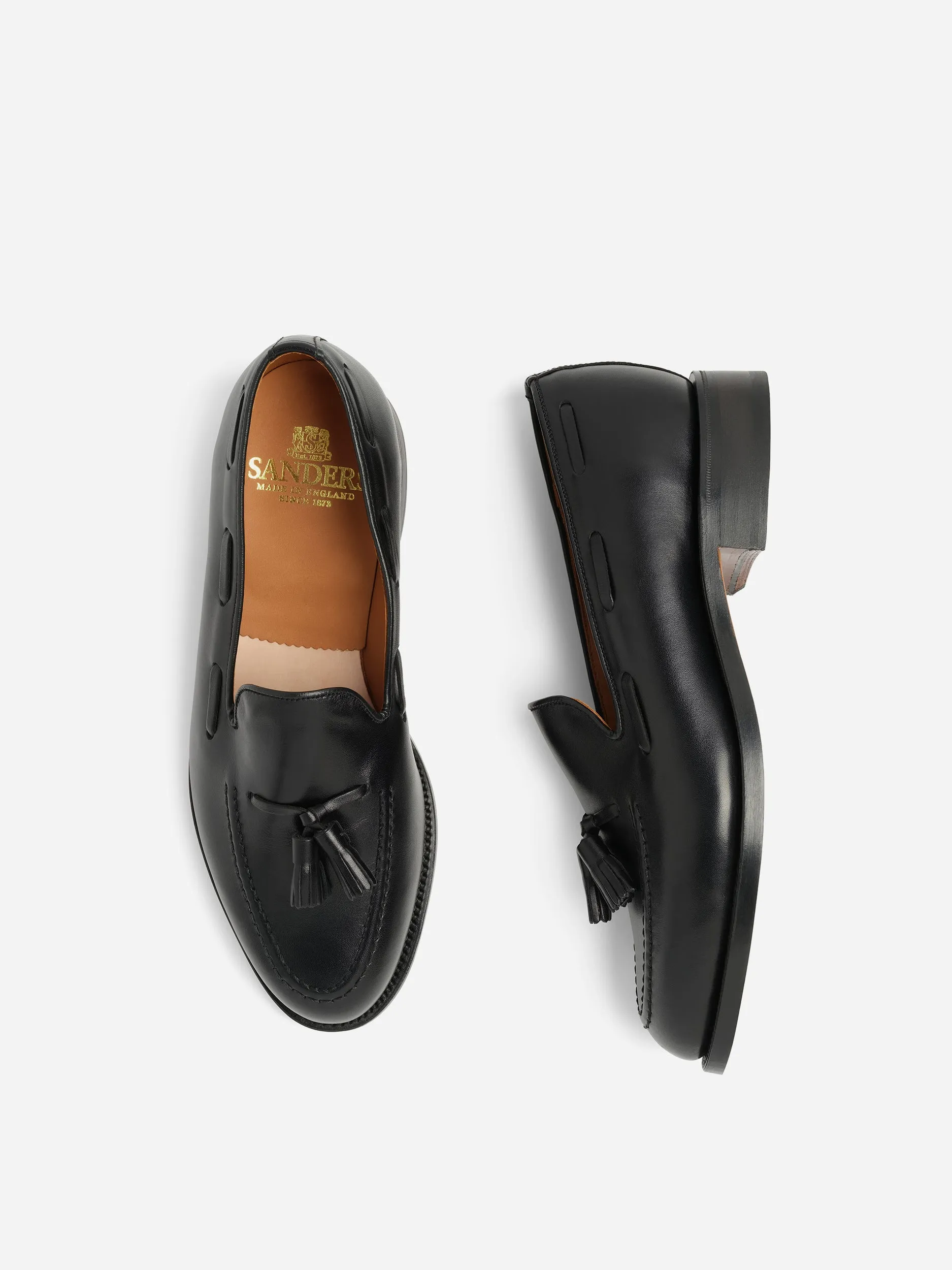 Sanders Finchley Calf Tassel Loafer Black