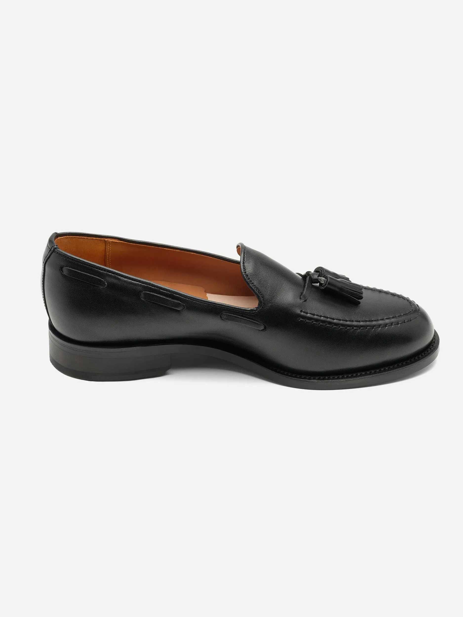 Sanders Finchley Calf Tassel Loafer Black