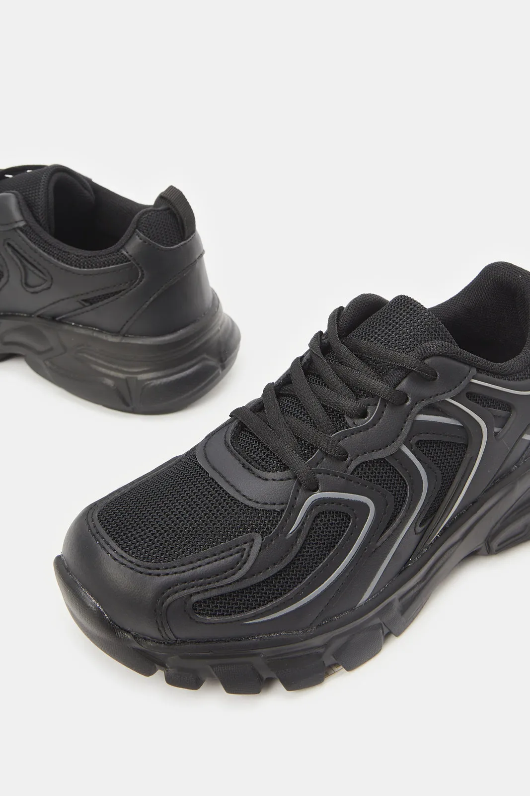 Senior Boys Black Chnuky Sneakers