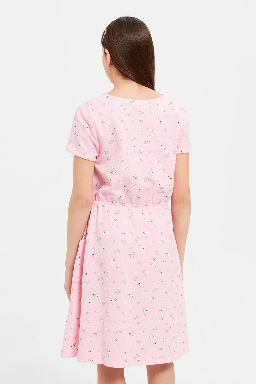 Senior Girls Pink Floral Dress