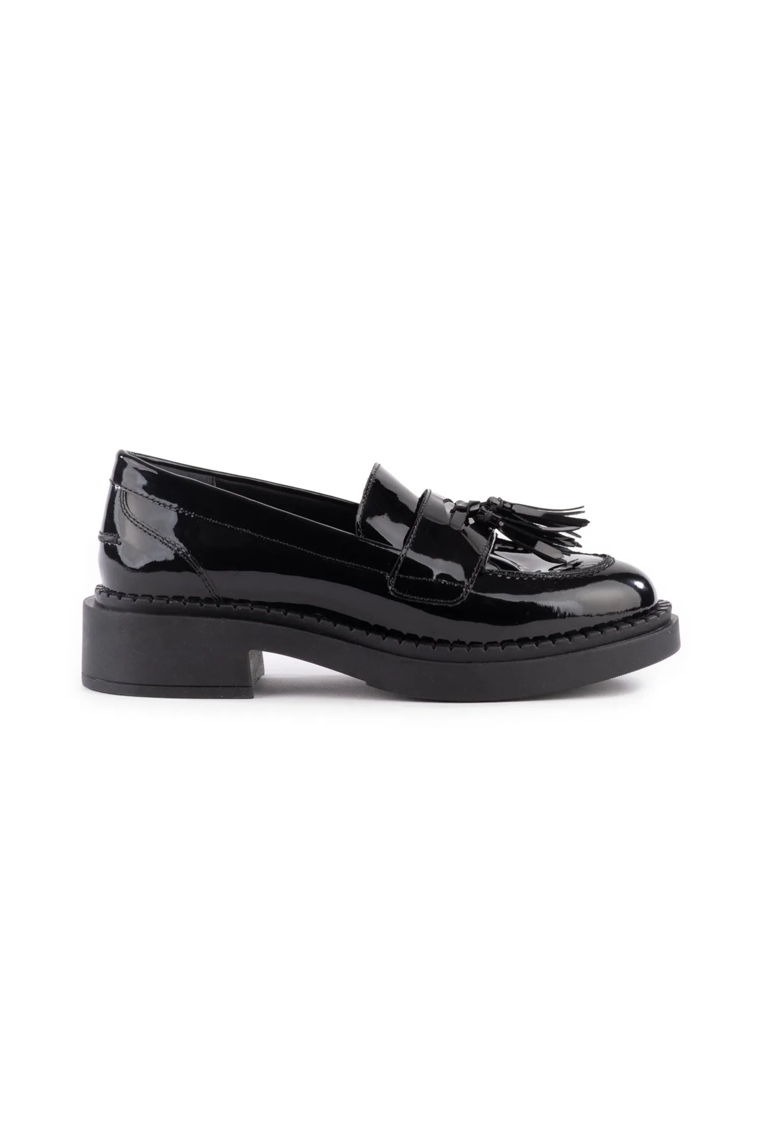 Seychelles Final Call Loafer in Black Patent