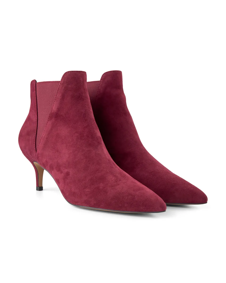 Siena Chelsea Suede Bootie - BORDEAUX