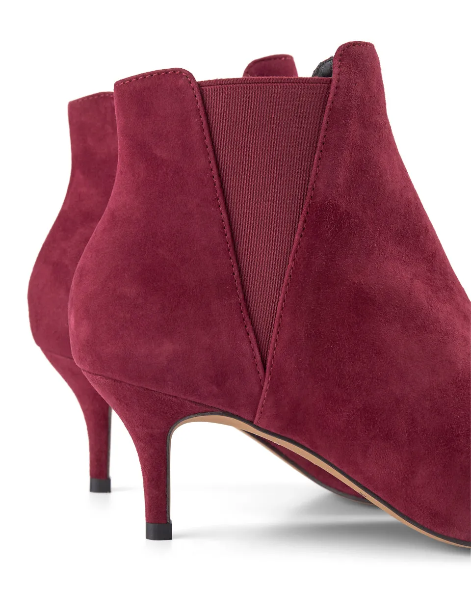 Siena Chelsea Suede Bootie - BORDEAUX