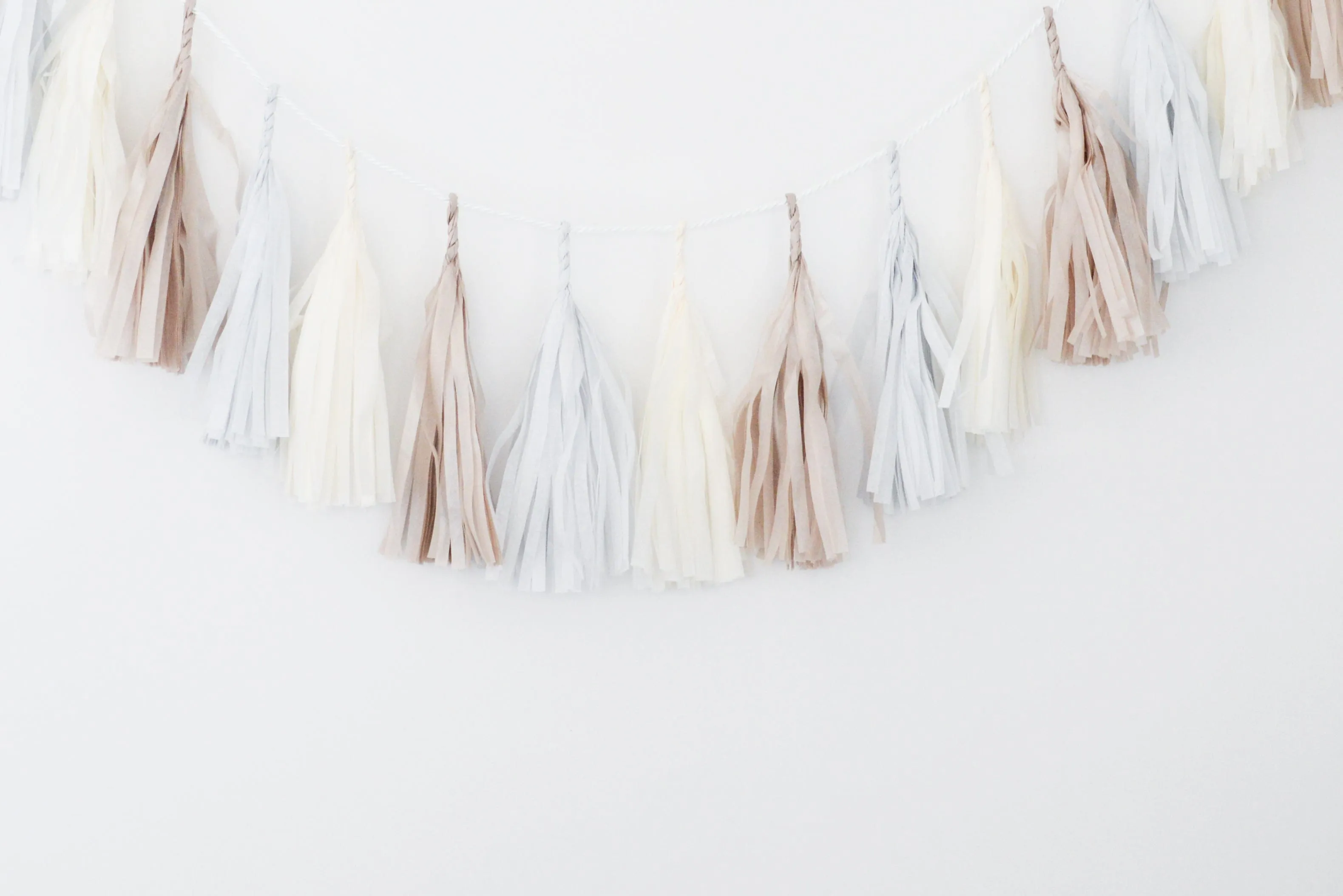 Soft winter tones tassel garland - various lengths