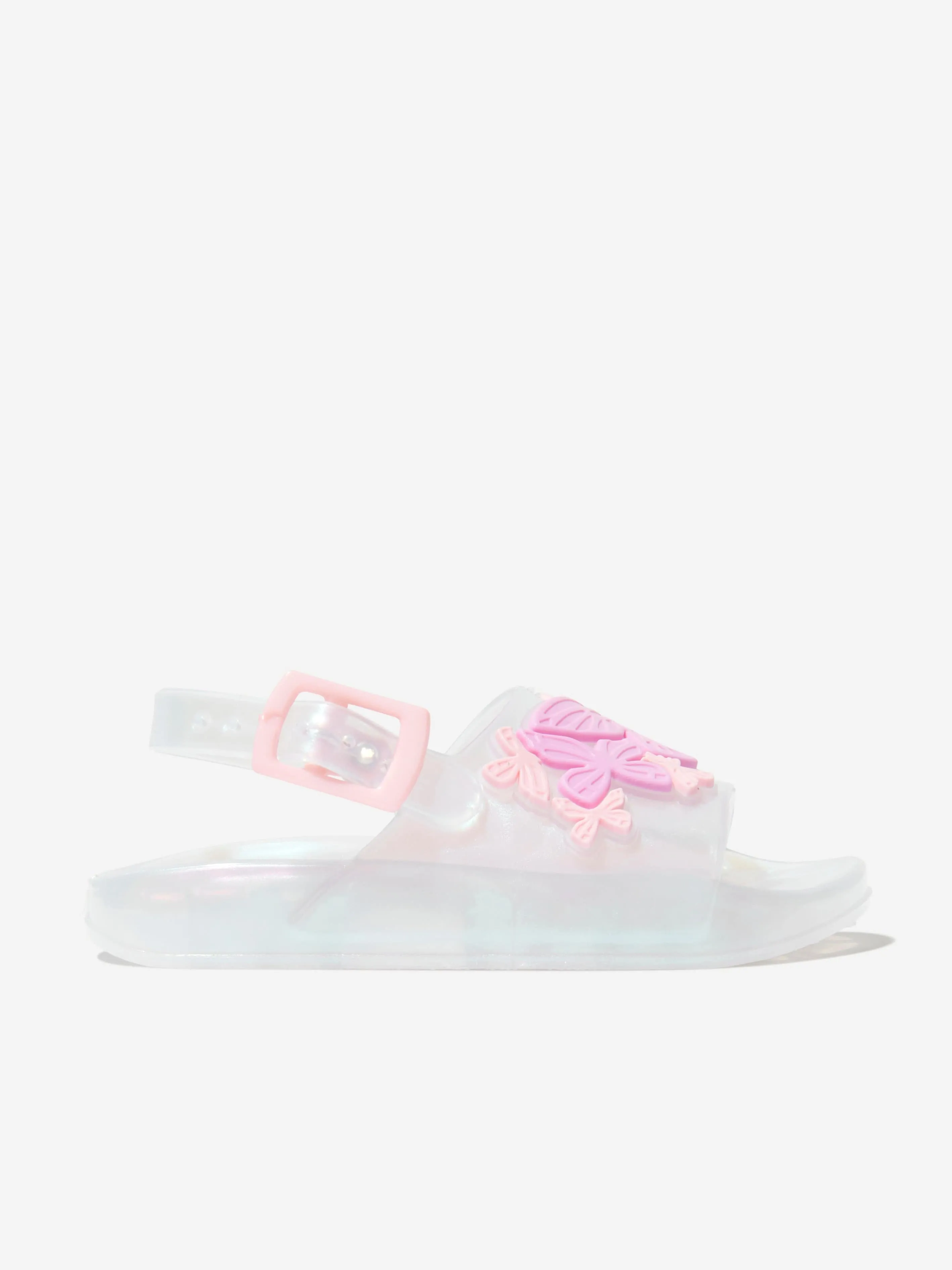 Sophia Webster Girls Butterfly Jelly Sildes in Pearl